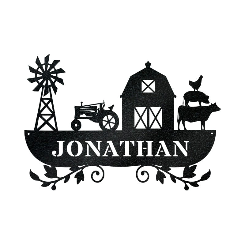 Farm Life Scene Monogram