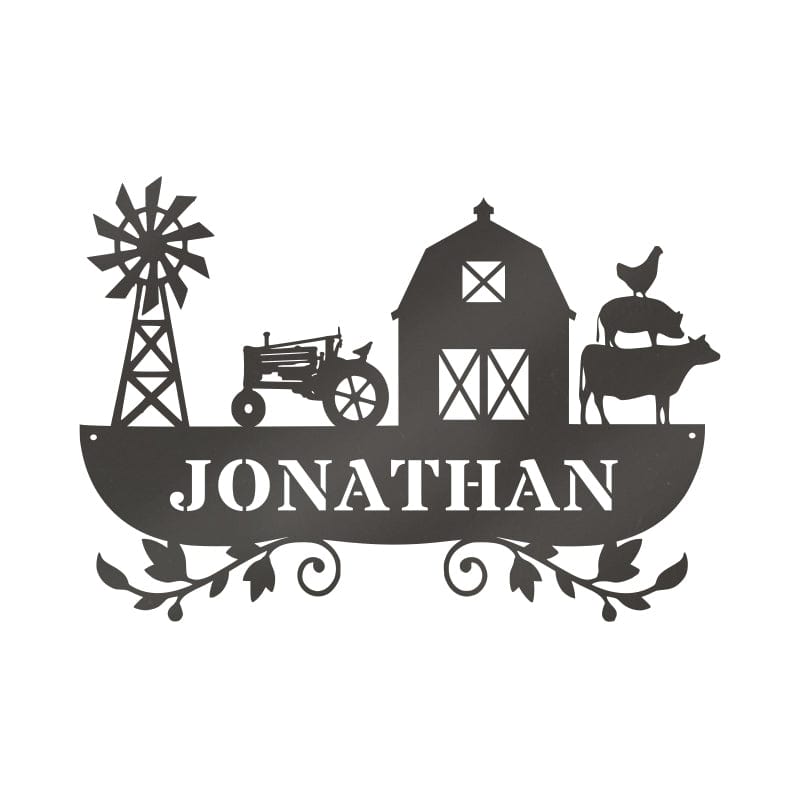 Farm Life Scene Monogram