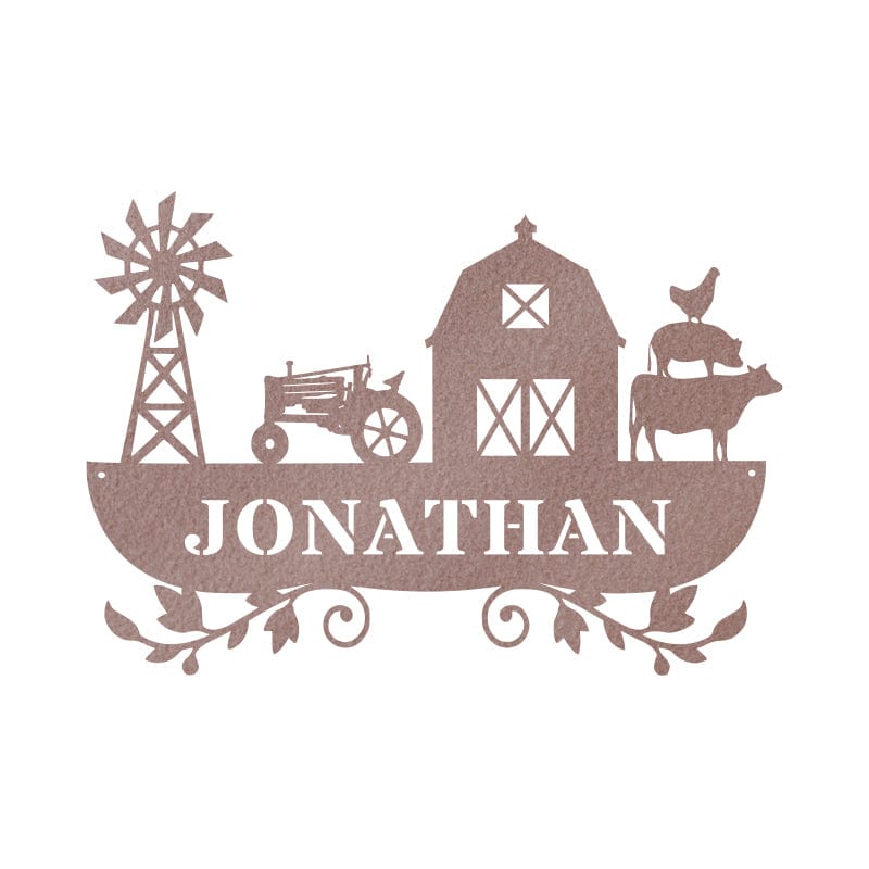 Farm Life Scene Monogram