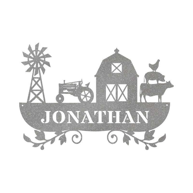 Farm Life Scene Monogram