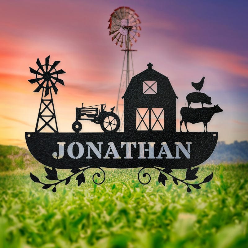 Farm Life Scene Monogram