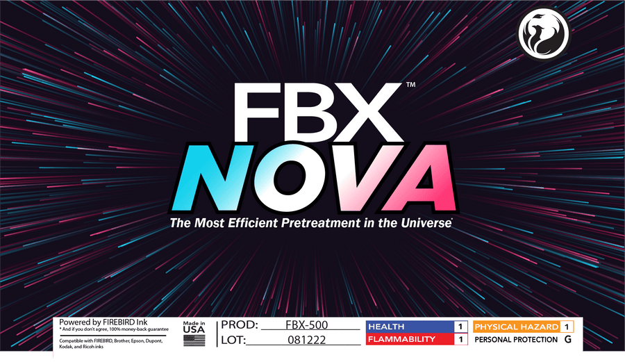 FBX-NOVA DTG pretreatment product label