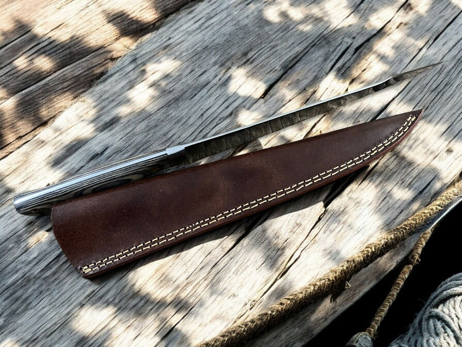 Premium Handmade Fillet Knife with Exotic Pakka Wood Handle