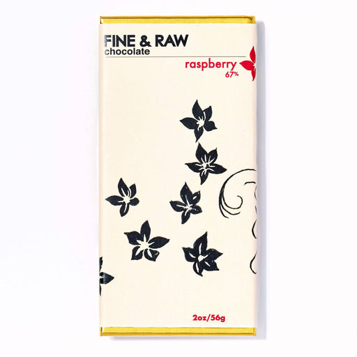 FINE & RAW chocolate - Fine and Raw Dark Chocolate Bars, Raspberry (67% Cocoa / Cacao), Organic - 10 Bars x 2oz - Snacks | Delivery near me in ... Farm2Me #url#