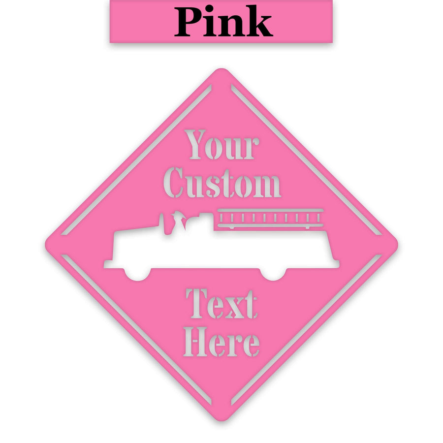 Fire Truck Crossing Customizable Metal Sign