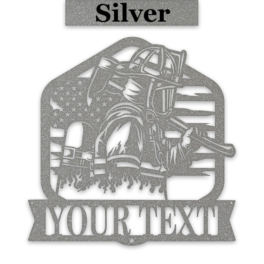 Firefighter Monogram Personalized Metal Sign