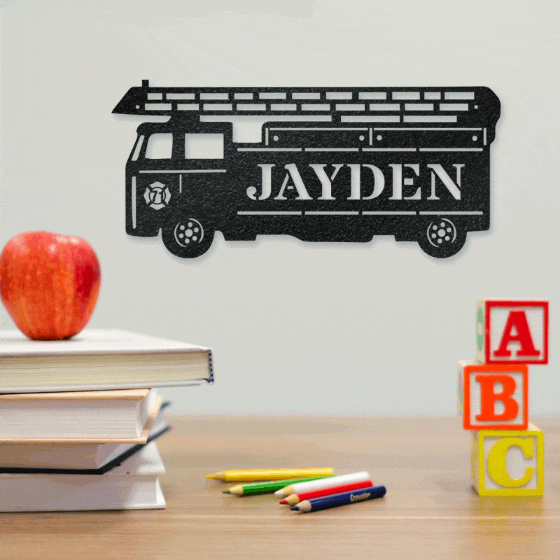 Fireman Ladder Truck Monogram