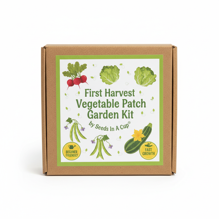 First Harvest Vegetable Patch Garden Kit | Radish, Lettuce, Green Beans & Zucchini | Seeds In A Cup®