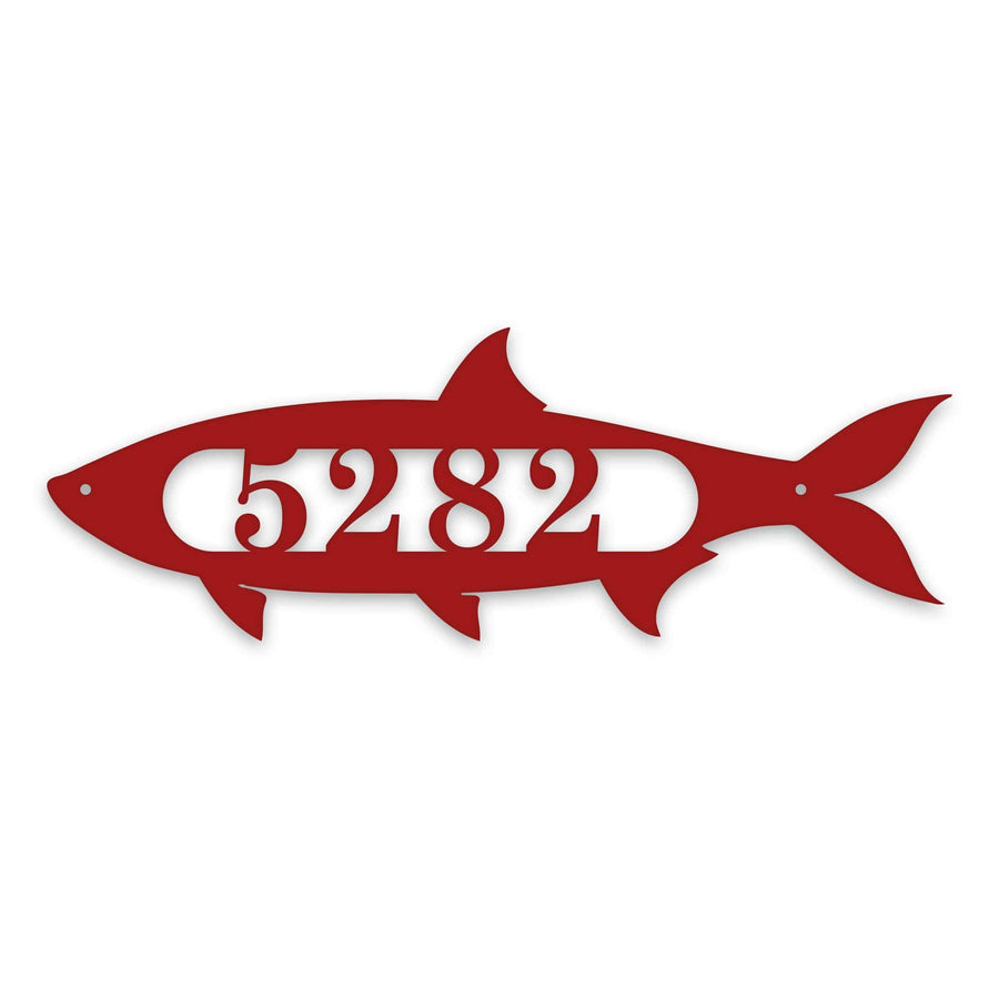 Fish Personalized Address Metal Sign