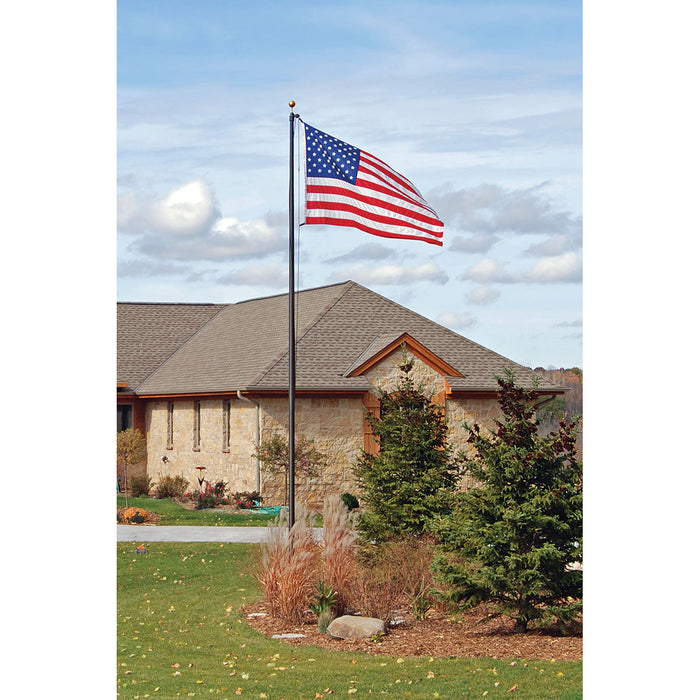 Aluminum Flagpole - External Rope - Heavy Duty, Lifetime Warranty - Made in USA