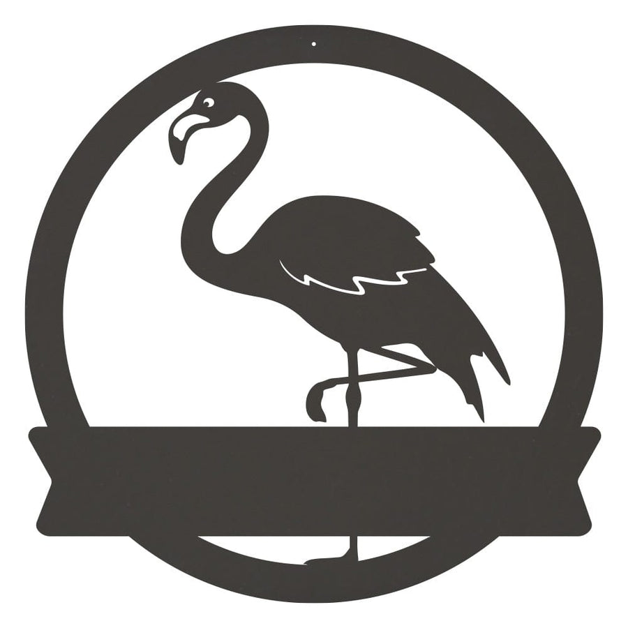 Flamingo Monogram Metal Sign