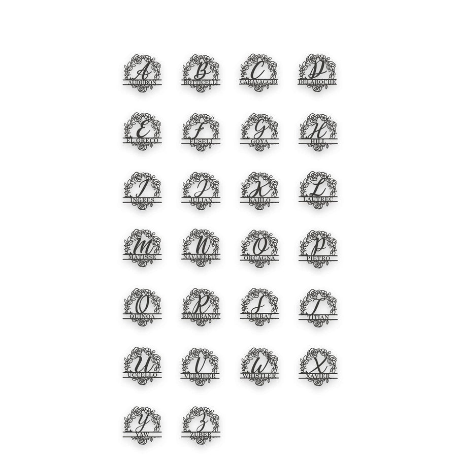Floral Circle Personalized Monogram