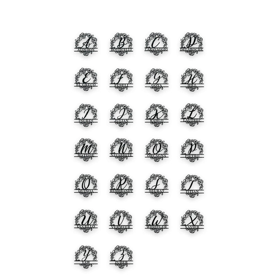 Floral Circle Personalized Monogram