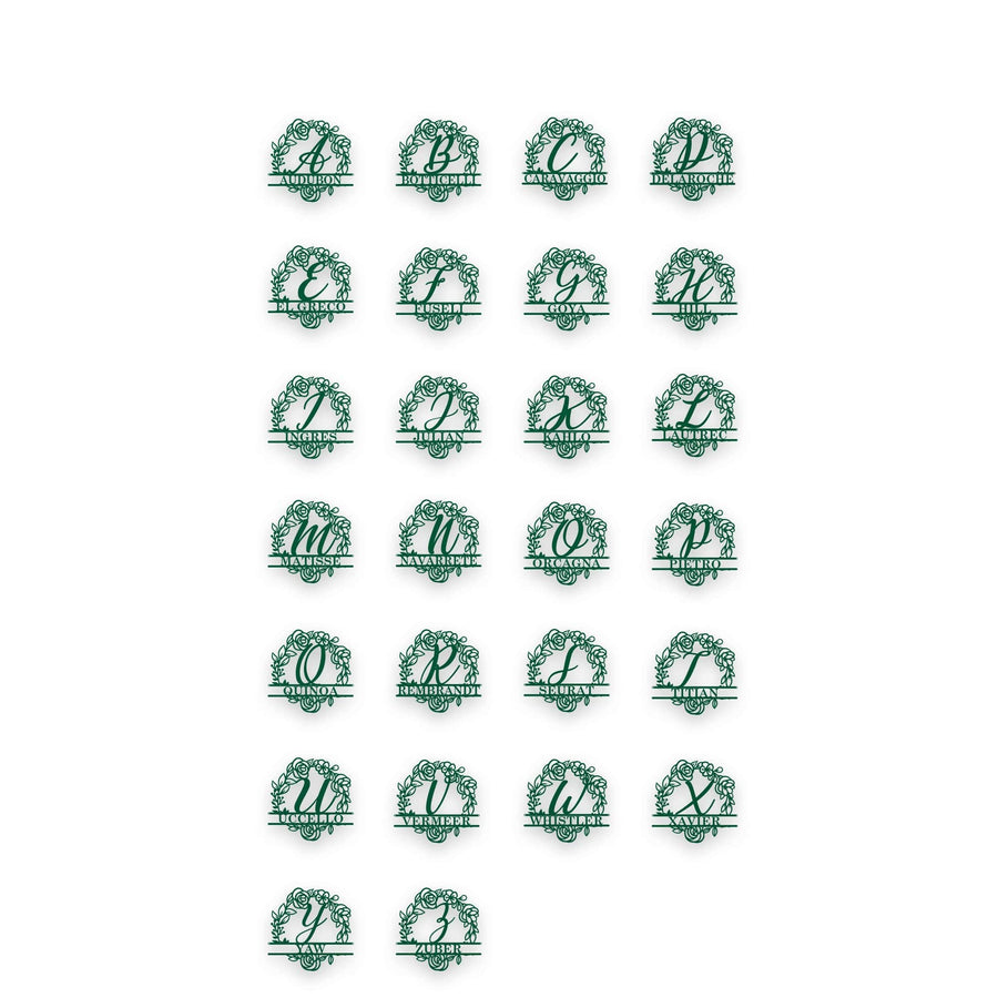 Floral Circle Personalized Monogram