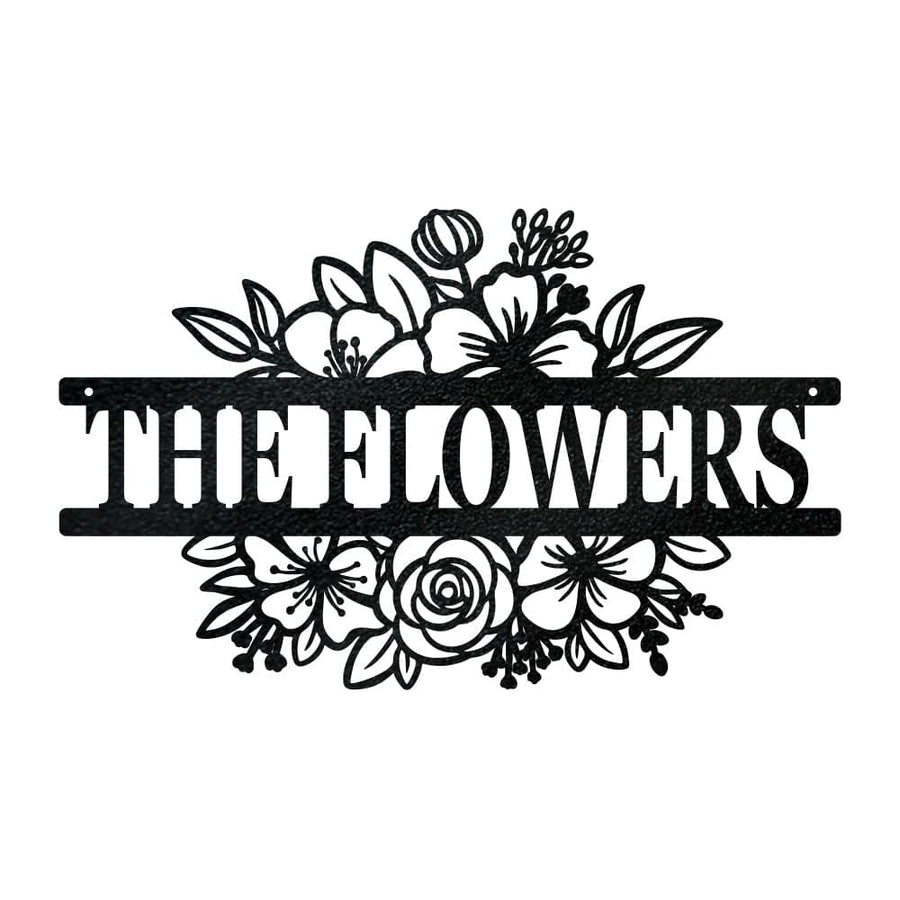 Flower Bouquet Monogram Metal Sign