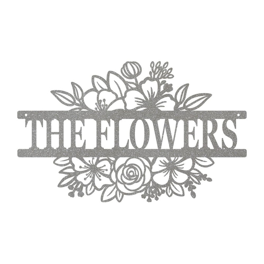 Flower Bouquet Monogram Metal Sign