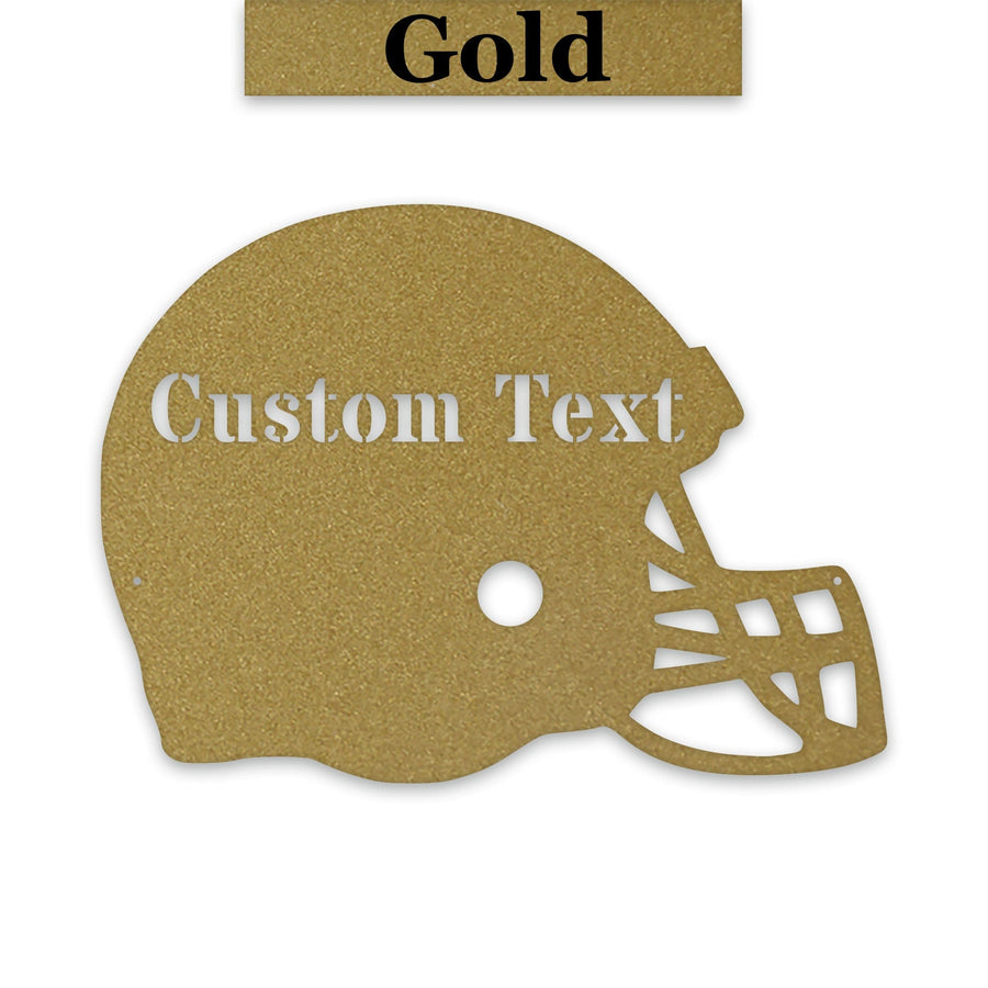 Football Helmet Personalized Metal Sign - Custom Football Decor | Durable Outdoor Wall Art
