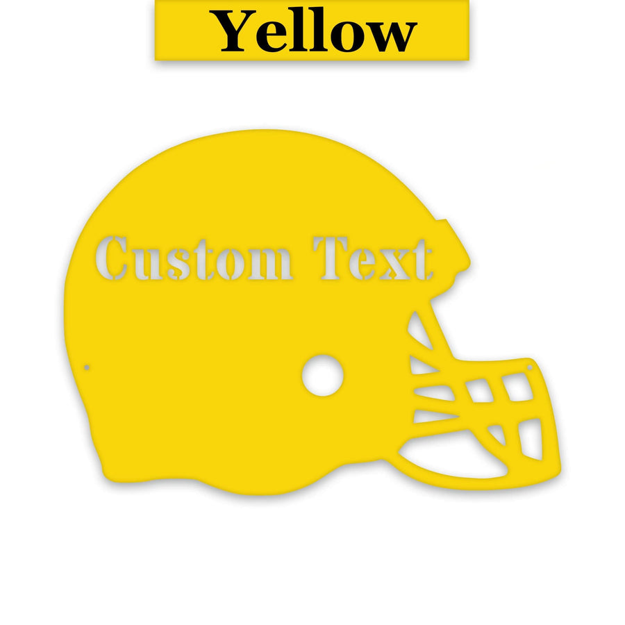 Football Helmet Personalized Metal Sign - Custom Football Decor | Durable Outdoor Wall Art