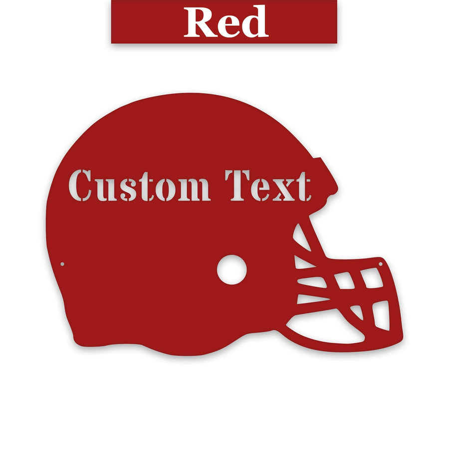 Football Helmet Personalized Metal Sign - Custom Football Decor | Durable Outdoor Wall Art