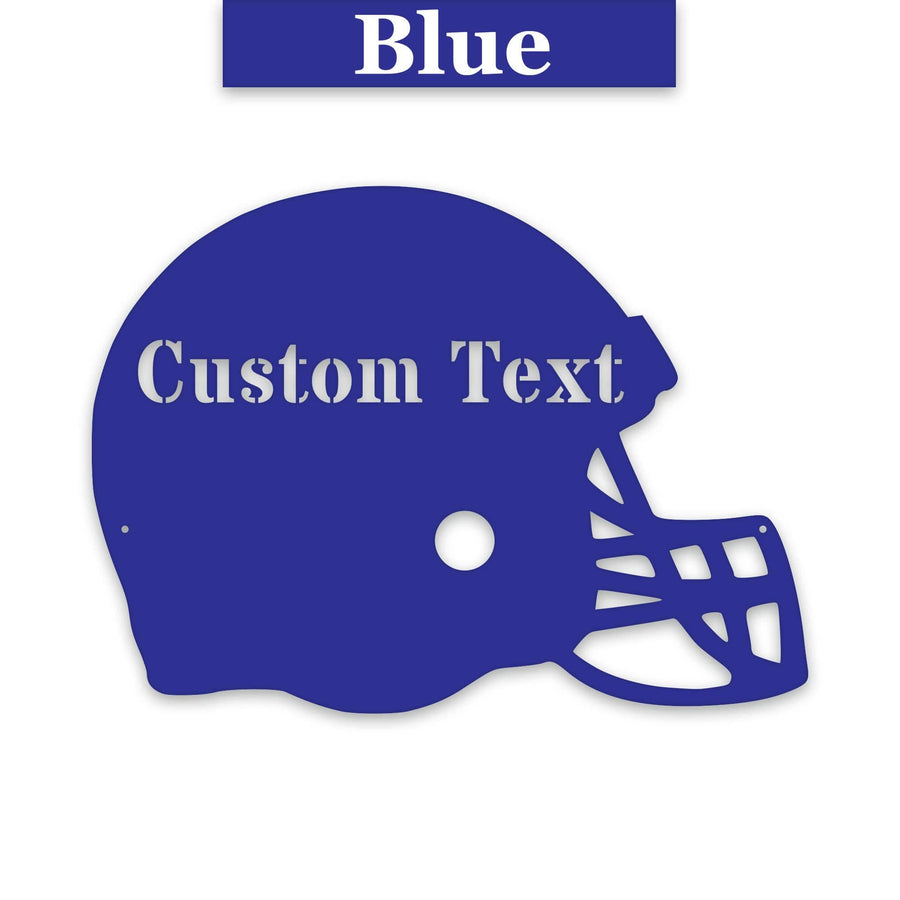 Football Helmet Personalized Metal Sign - Custom Football Decor | Durable Outdoor Wall Art