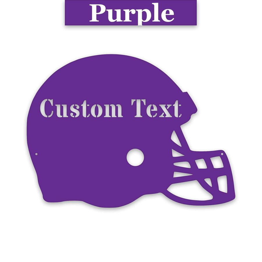 Football Helmet Personalized Metal Sign - Custom Football Decor | Durable Outdoor Wall Art
