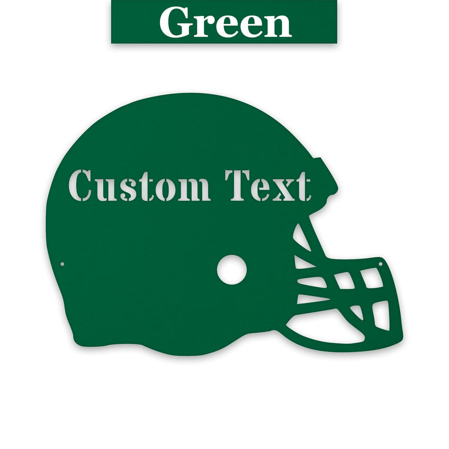 Football Helmet Personalized Metal Sign - Custom Football Decor | Durable Outdoor Wall Art