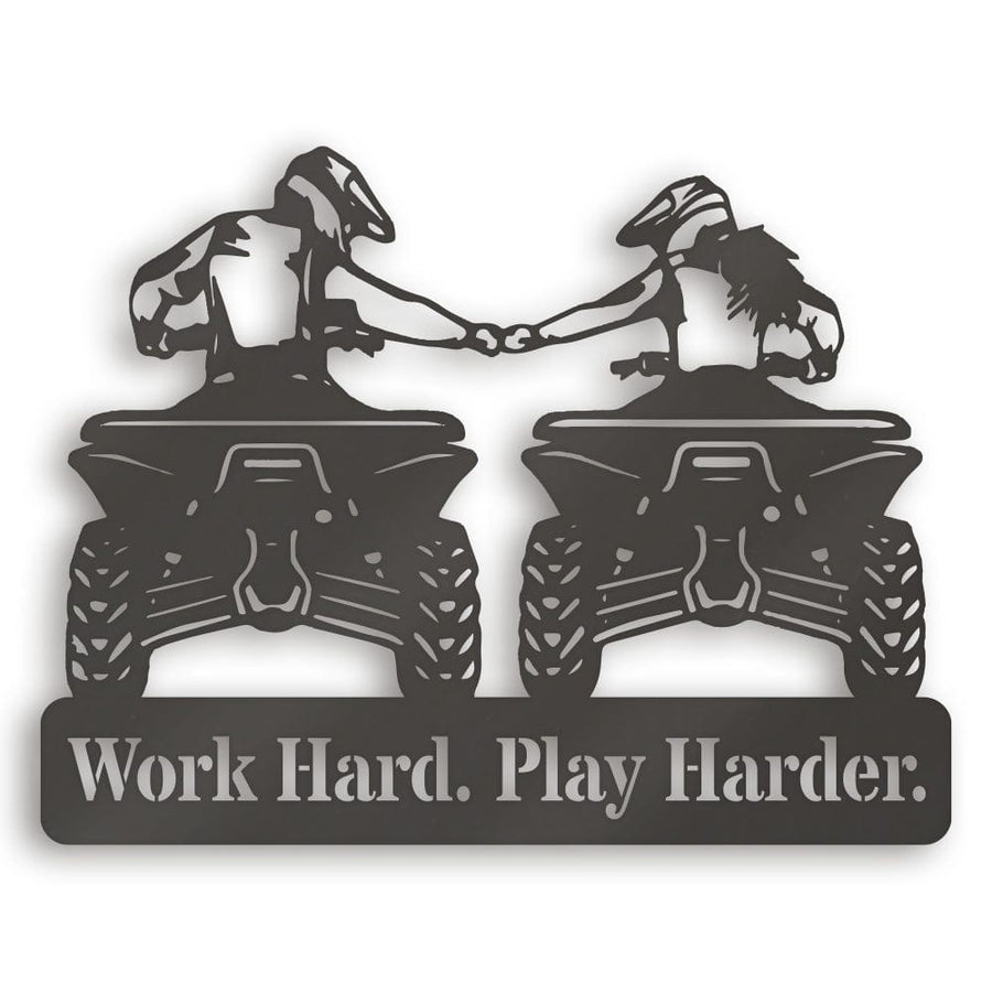 Four Wheeler Couple Monogram - Monogram Metal Sign