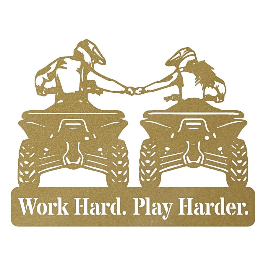 Four Wheeler Couple Monogram - Monogram Metal Sign