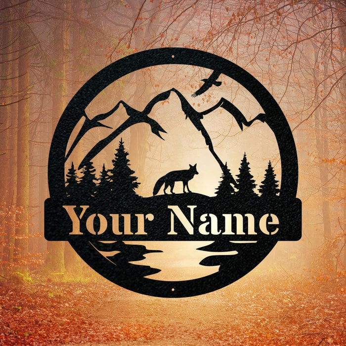 Fox Monogram - Metal Sign
