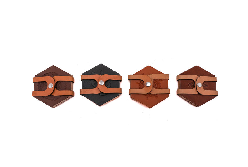 Leather Hexagon Coaster Set - Lifetime Leather Co