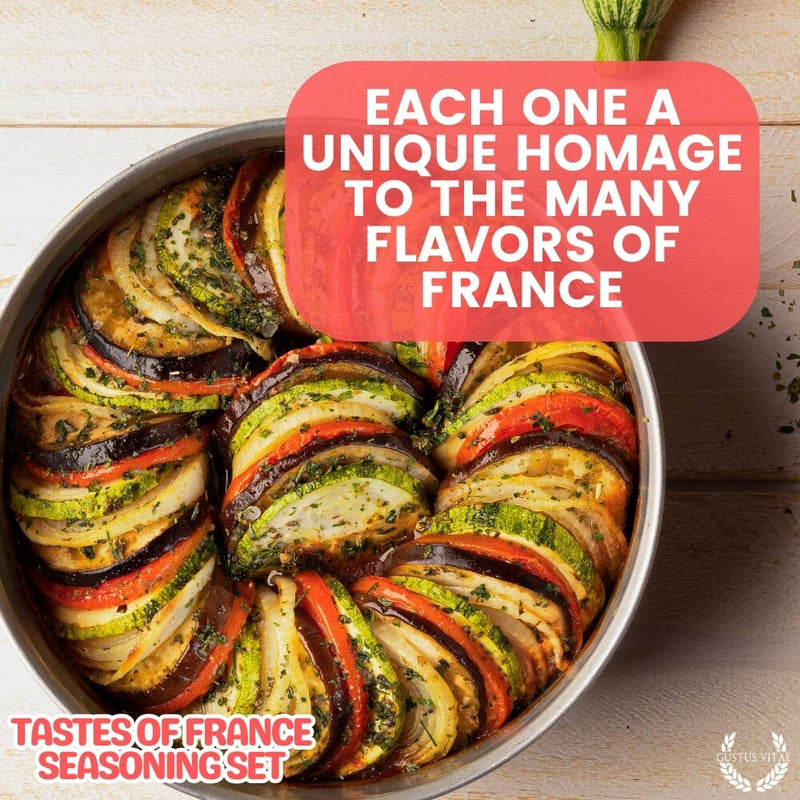 French Seasoning Gift Set - Tastes of France - Artisanal Spice Blends Six Pack Collections & Gift Sets Gustus Vitae
