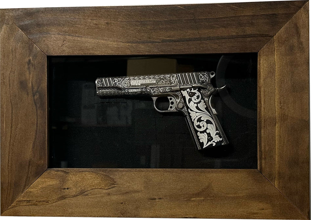 Gun Display Cabinet with Magnetic Gun Mount and Secure Magnetic Lock