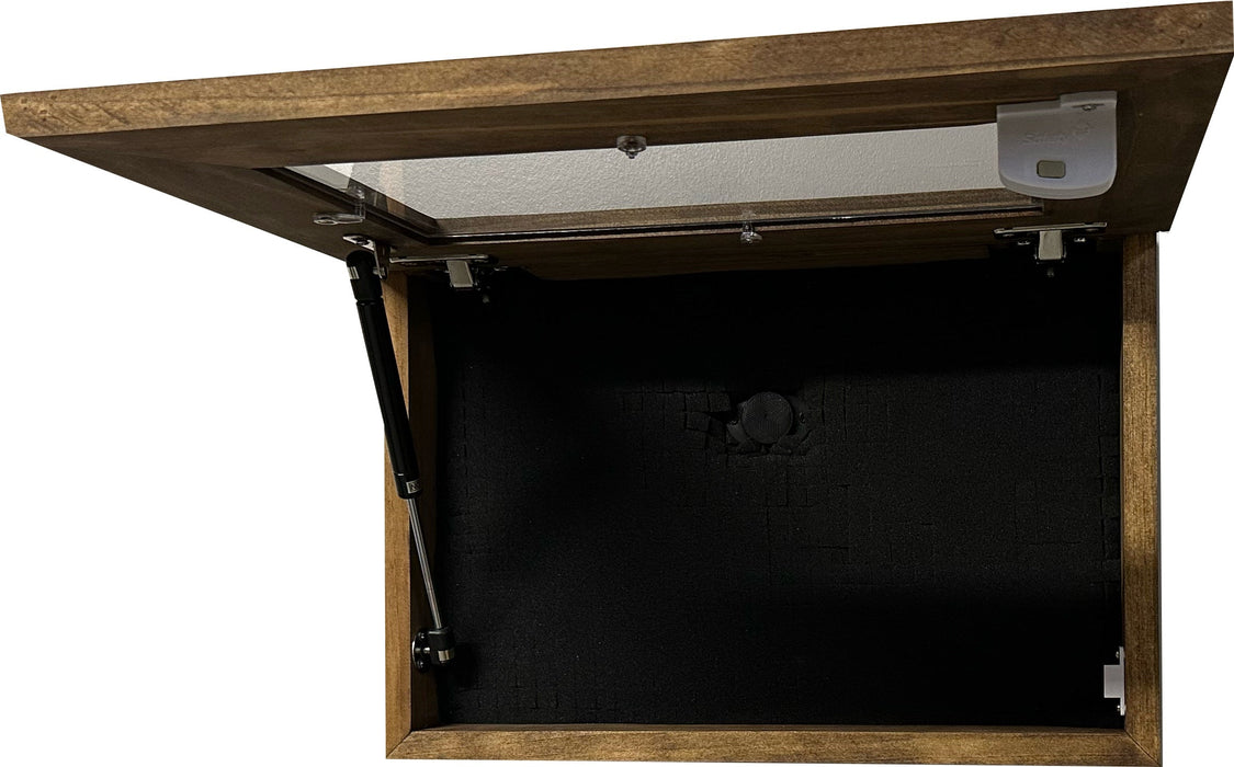 Gun Display Cabinet with Magnetic Gun Mount and Secure Magnetic Lock