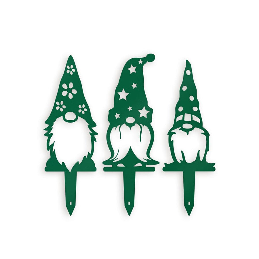 Garden Decor Hat Gnome Set - 3 Metal Yard Signs