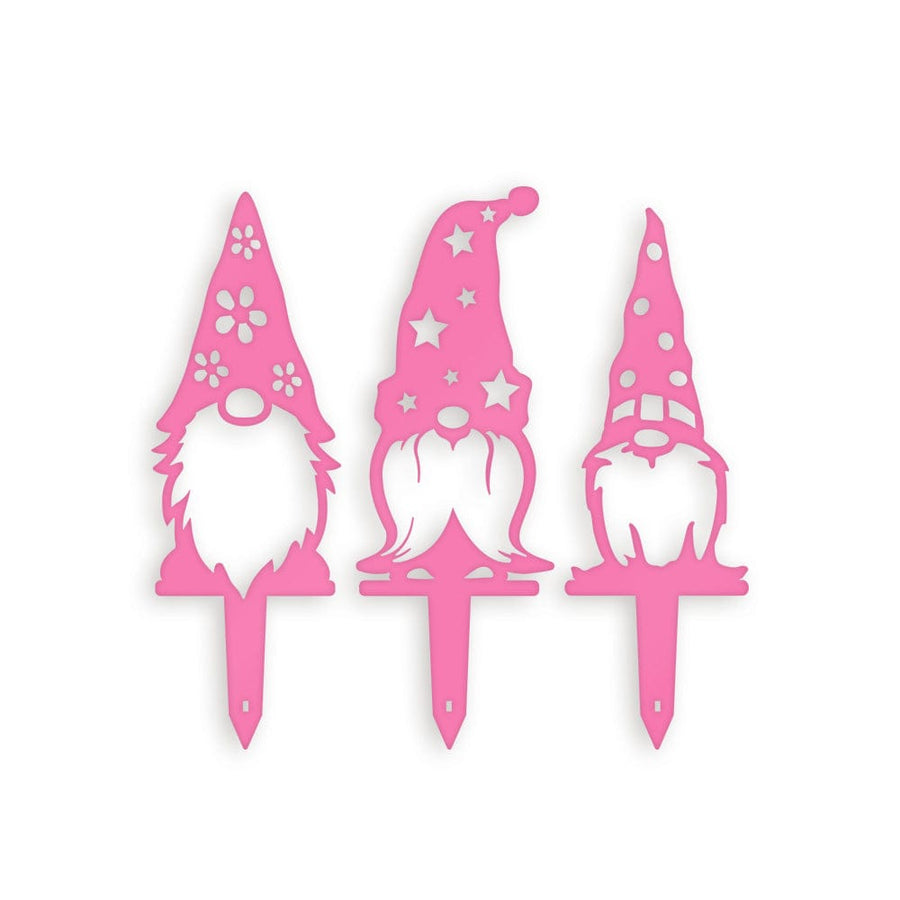 Garden Decor Hat Gnome Set - 3 Metal Yard Signs