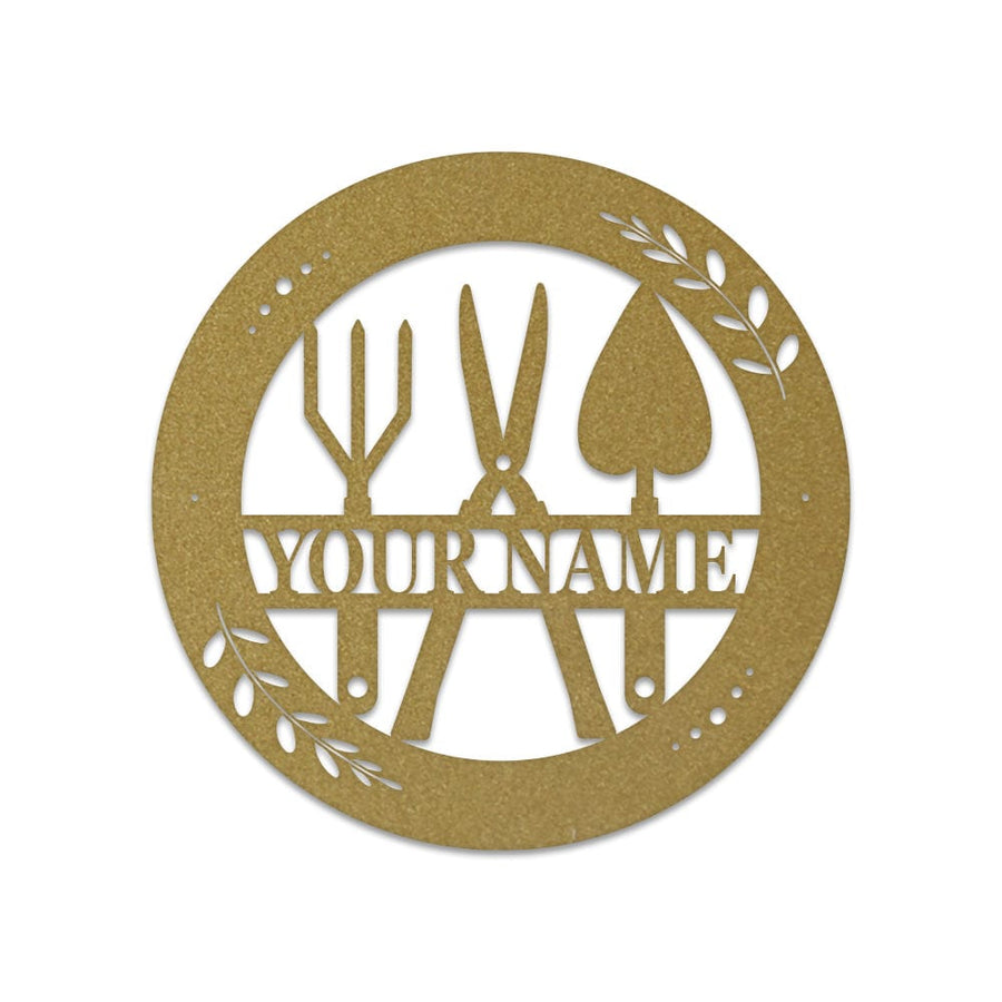 Gardening Tools Monogram - Metal Sign
