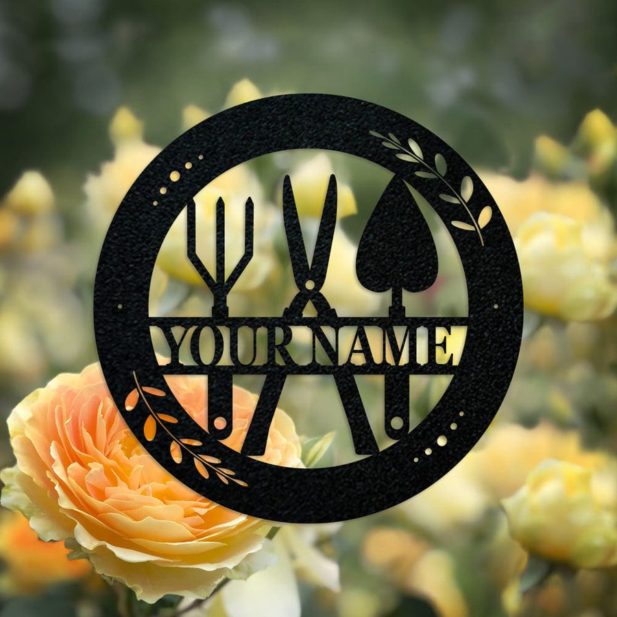 Gardening Tools Monogram - Metal Sign
