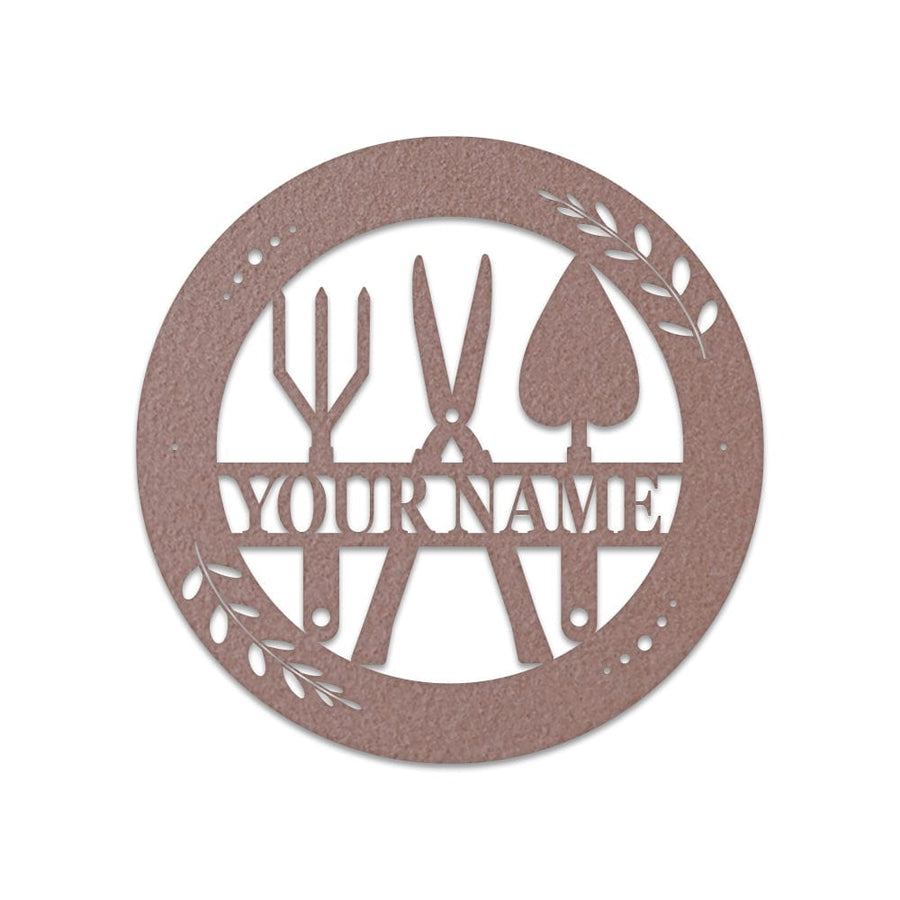 Gardening Tools Monogram - Metal Sign