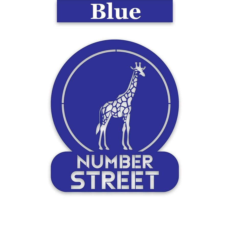 Giraffe Circle Customizable Metal Address or Nameplate