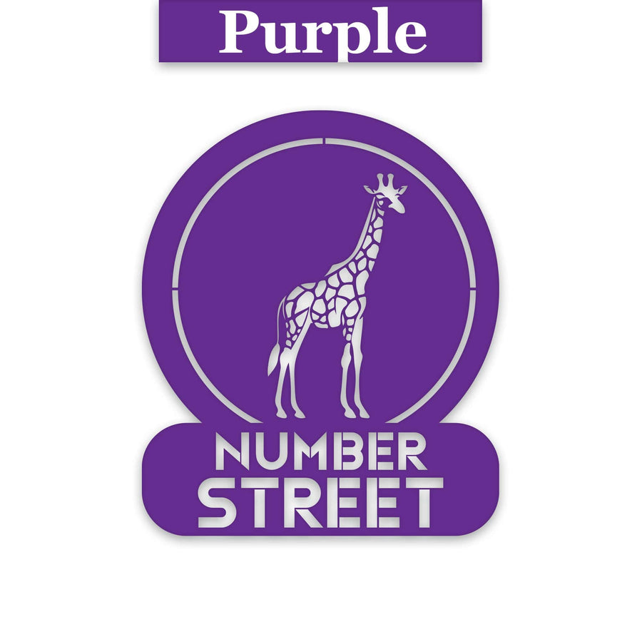 Giraffe Circle Customizable Metal Address or Nameplate