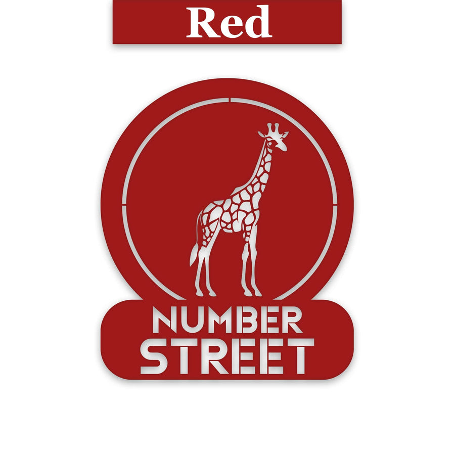 Giraffe Circle Customizable Metal Address or Nameplate