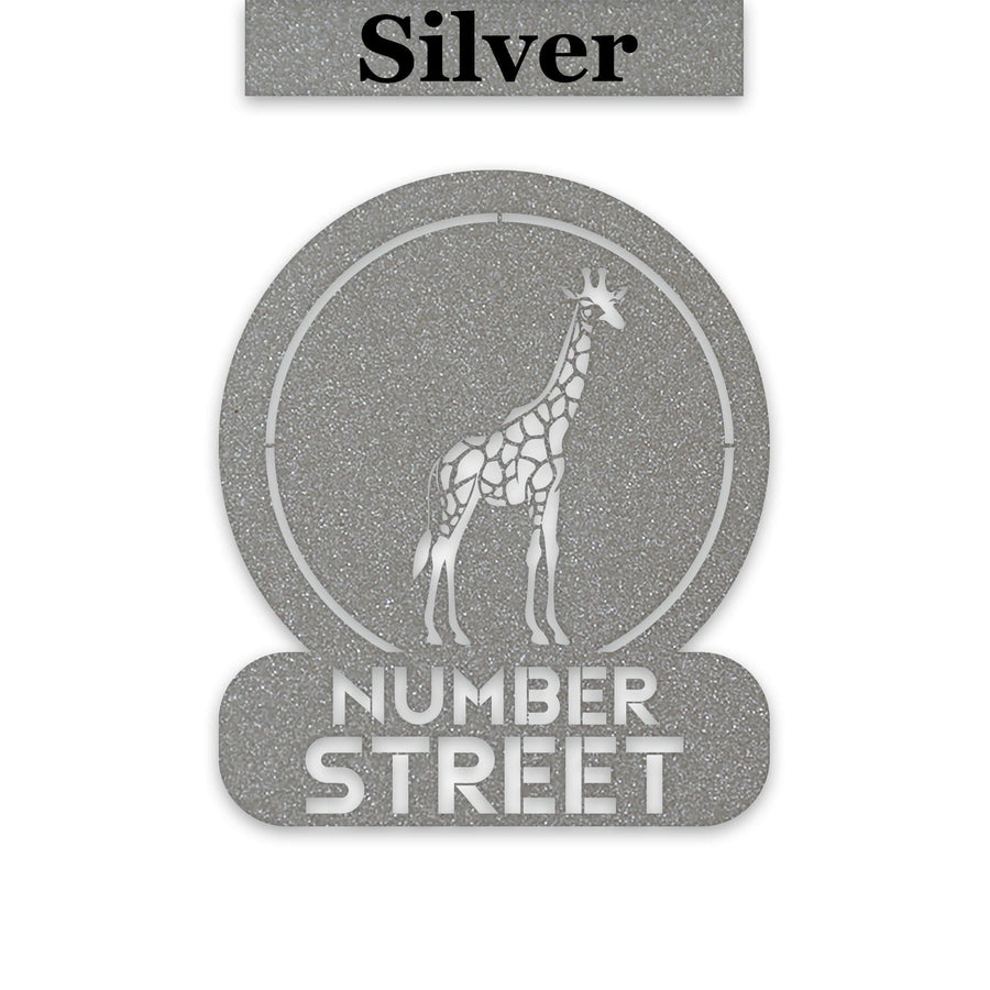 Giraffe Circle Customizable Metal Address or Nameplate