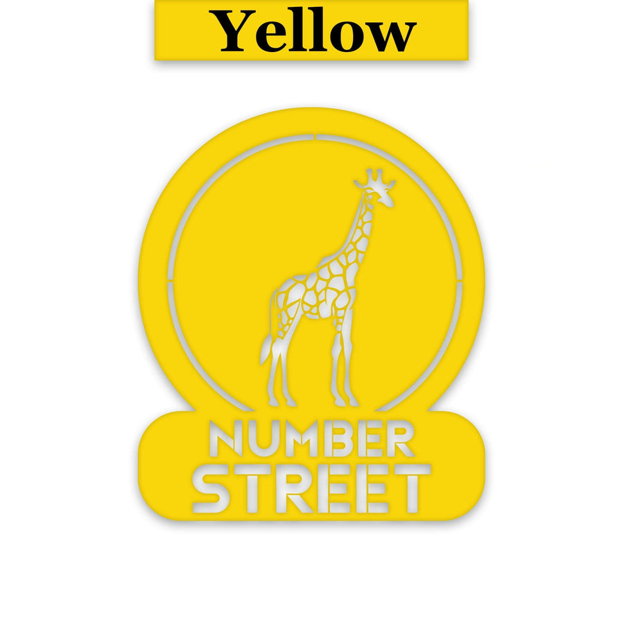 Giraffe Circle Customizable Metal Address or Nameplate