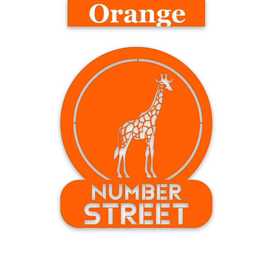Giraffe Circle Customizable Metal Address or Nameplate