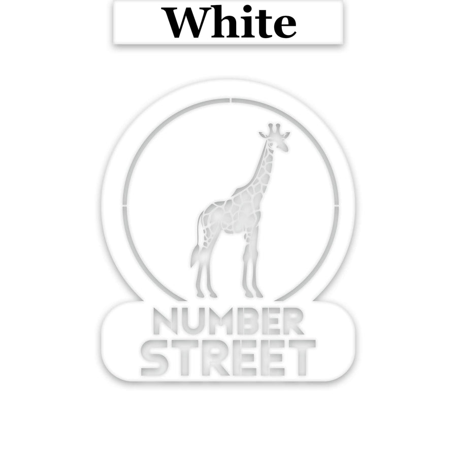 Giraffe Circle Customizable Metal Address or Nameplate