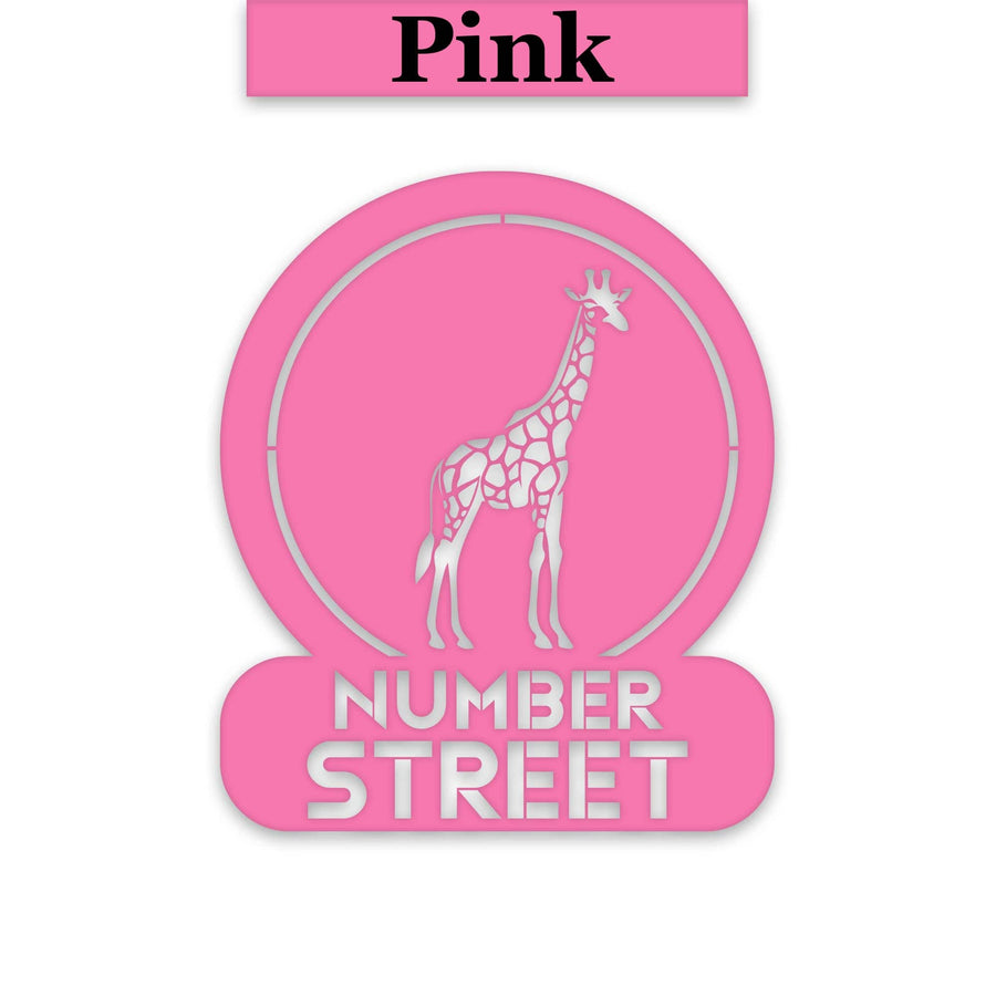 Giraffe Circle Customizable Metal Address or Nameplate