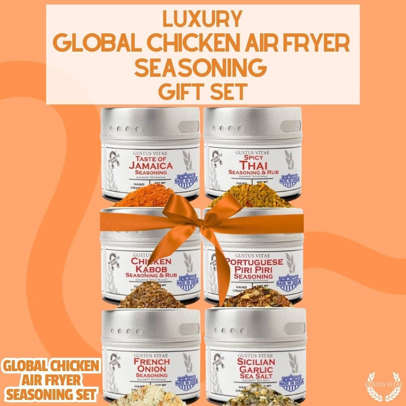 Global Chicken Air Fryer Seasoning Set - Artisanal Spice Blends Six Pack Collections & Gift Sets Gustus Vitae