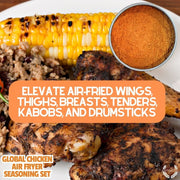 Global Chicken Air Fryer Seasoning Set - Artisanal Spice Blends Six Pack Collections & Gift Sets Gustus Vitae