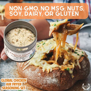 Global Chicken Air Fryer Seasoning Set - Artisanal Spice Blends Six Pack Collections & Gift Sets Gustus Vitae