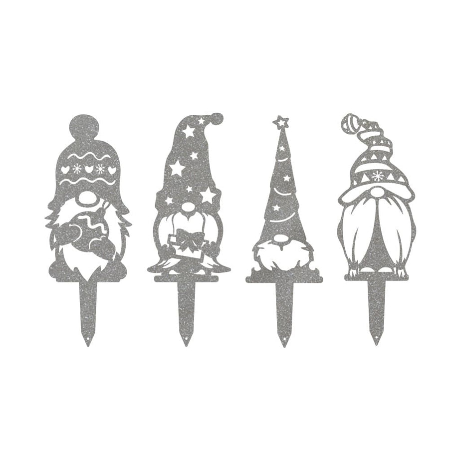 Gnome Christmas Set - 4 Metal Yard Signs